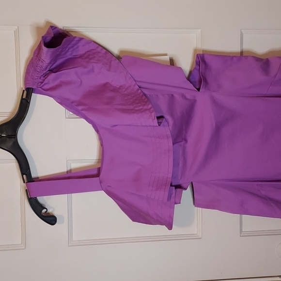 VERONICA BEARD Beilla Ruffle A Line Dress in Vivid Orchid - Picture 5 of 16